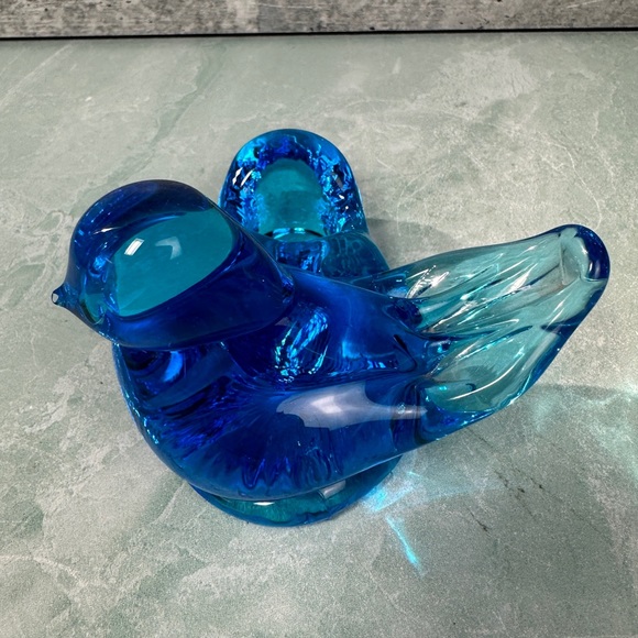 Bluebird of Happiness Ron Ray 1990 hand blown votive holder signed - Picture 4 of 8